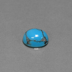 Turquesa azul natural 1,25ct, corte oval, opaco