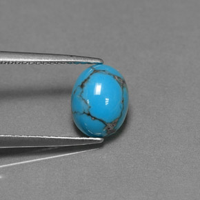 Turquesa azul natural 1,25ct, corte oval, opaco