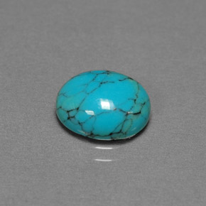 Turquesa azul natural 1,93ct, corte oval, opaco