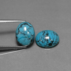 Pedras preciosas de turquesa azul natural de  ct, corte oval, opaco