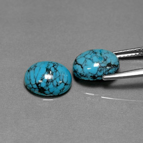Pedras preciosas de turquesa azul natural de  ct, corte oval, opaco