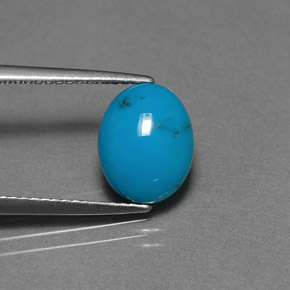 Turquesa Azul Natural 2.28ct, Corte Oval, Opaco