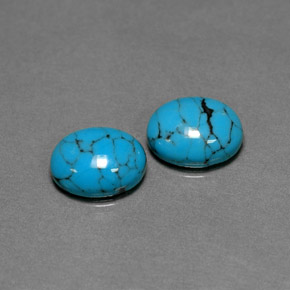 Pedras preciosas de turquesa azul natural de  ct, corte oval, opaco
