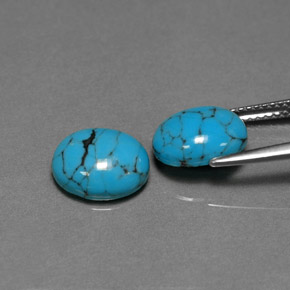 Pedras preciosas de turquesa azul natural de  ct, corte oval, opaco