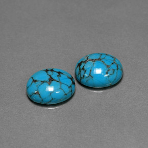 Pedras preciosas de turquesa azul natural de  ct, corte oval, opaco