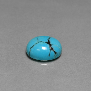 Turquesa azul natural 1,87ct, corte oval, opaco