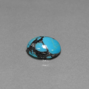 Turquesa azul natural 1,44ct, corte oval, opaco