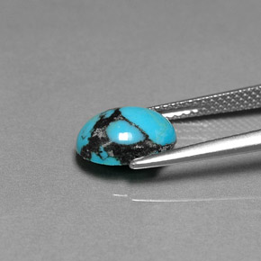 Turquesa azul natural 1,44ct, corte oval, opaco