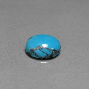Turquesa azul natural 2,16ct, corte oval, opaco