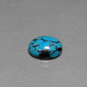 Turquesa azul natural 1,55ct, corte oval, opaco