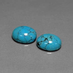 Pedras preciosas de turquesa azul natural de  ct, corte oval, opaco