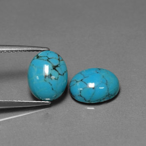 Pedras preciosas de turquesa azul natural de  ct, corte oval, opaco