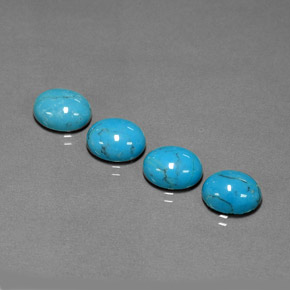 Pedras preciosas de turquesa azul natural de  ct, corte oval, opaco