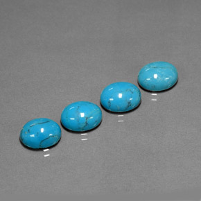 Pedras preciosas de turquesa azul natural de  ct, corte oval, opaco