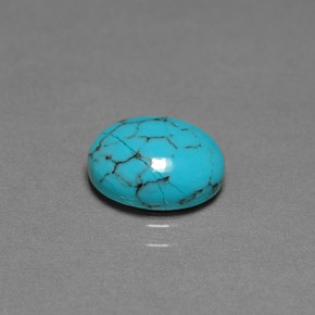 Turquesa azul natural 1,70ct, corte oval, opaco