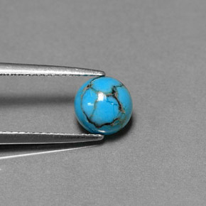 Turquesa Azul verde Natural 0.96ct, Corte Redondo, Opaco