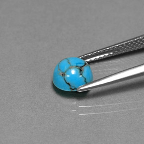 Turquesa Azul verde Natural 0.96ct, Corte Redondo, Opaco