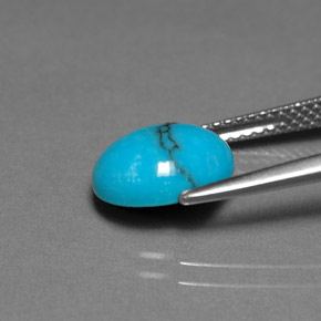 Turquesa azul natural 1,91ct, corte oval, opaco