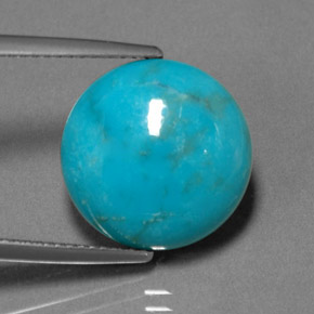 Turquesa verde natural 7,15ct, corte redondo, opaco