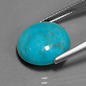 Turquesa verde natural 7,15ct, corte redondo, opaco