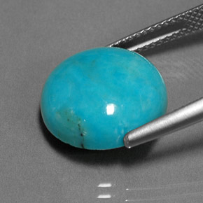 Turquesa verde natural 7,27ct, corte redondo, opaco