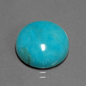Turquesa verde natural 7,27ct, corte redondo, opaco