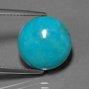 Turquesa verde natural 7,27ct, corte redondo, opaco