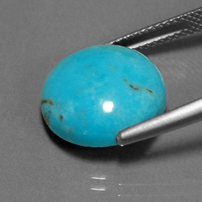 Turquesa verde natural 6,89ct, corte redondo, opaco