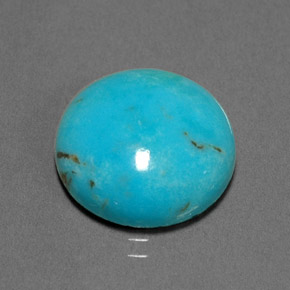 Turquesa verde natural 6,89ct, corte redondo, opaco