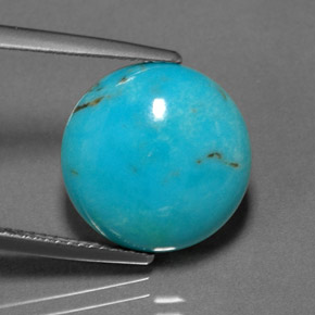 Turquesa verde natural 6,89ct, corte redondo, opaco