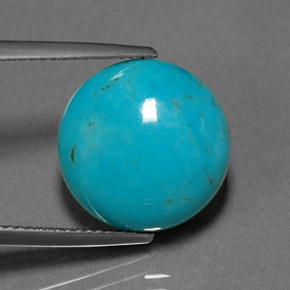Turquesa verde natural 7,02ct, corte redondo, opaco