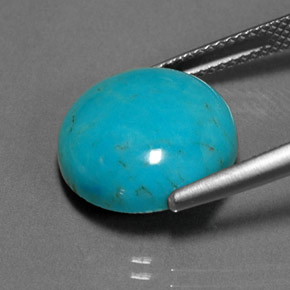 Turquesa verde natural 7,02ct, corte redondo, opaco