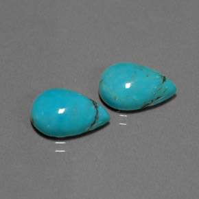 Pedras preciosas de turquesa verde natural de  ct, formato de pêra, opaco