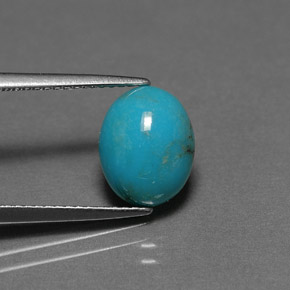 Turquesa verde natural 2,08ct, corte oval, opaco