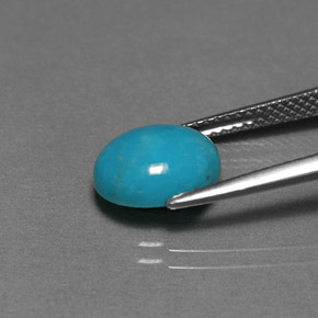 Turquesa verde natural 2,20ct, corte oval, opaco