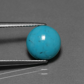 Turquesa verde natural 2,33ct, corte redondo, opaco