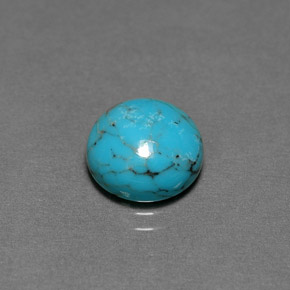 Turquesa azul natural 2,58ct, corte redondo, opaco