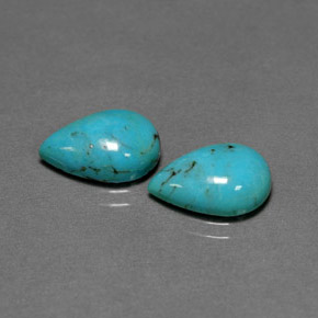 Pedras preciosas de turquesa verde natural de  ct, formato de pêra, opaco