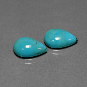 Pedras preciosas de turquesa verde natural de  ct, formato de pêra, opaco