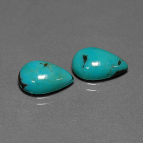 Pedras preciosas de turquesa verde natural de  ct, formato de pêra, opaco