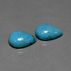 Pedras preciosas de turquesa verde natural de  ct, formato de pêra, opaco