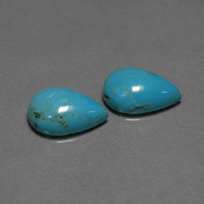 Pedras preciosas de turquesa azul natural de  ct, formato de pêra, opaco