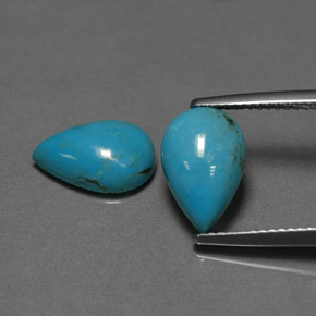 Pedras preciosas de turquesa azul natural de  ct, formato de pêra, opaco