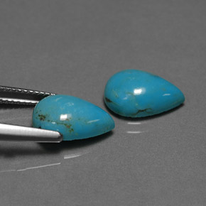 Pedras preciosas de turquesa azul natural de  ct, formato de pêra, opaco