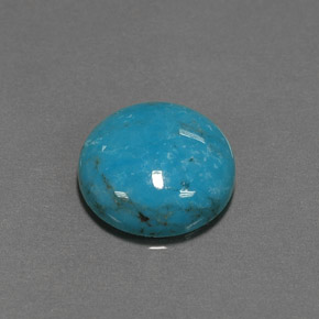 Turquesa azul natural 6,37ct, corte redondo, opaco