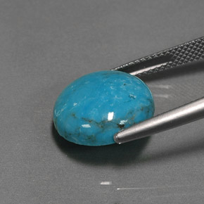 Turquesa azul natural 6,37ct, corte redondo, opaco