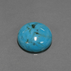 Turquesa azul natural 6,36ct, corte redondo, opaco