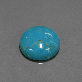 Turquesa azul natural 6,36ct, corte redondo, opaco