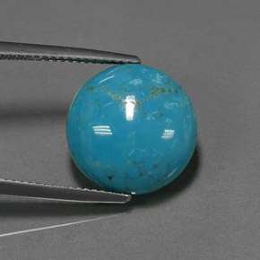 Turquesa azul natural 6,36ct, corte redondo, opaco