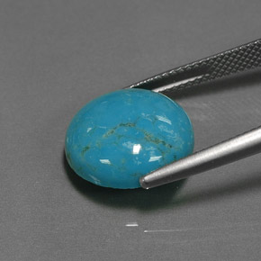 Turquesa azul natural 6,36ct, corte redondo, opaco